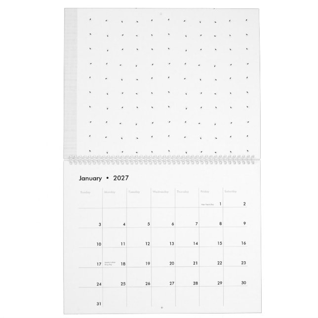 Ein Set mit viel Schwarz-Weiß-Design Kalender (Jan 2027)