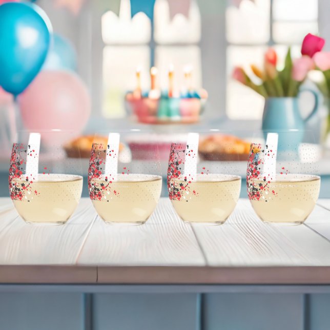 Ein Set mit viel Schwarz-Weiß-Design Weinglas Ohne Stiel (Insitu (Baby Party))