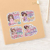 Ein Set von 4 süßen Kawaii-Krankenschwester-Leben-