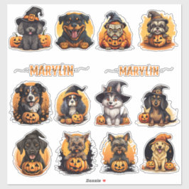 EIN SET VON CUSTOM HALLOWEEN HUNDERBREEDS PUMPKIN AUFKLEBER