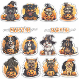 EIN SET VON CUSTOM HALLOWEEN HUNDERBREEDS PUMPKIN AUFKLEBER