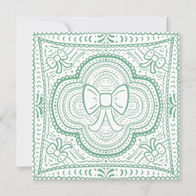 Ein Shabby Chic Bow Einladung (Vorderseite)