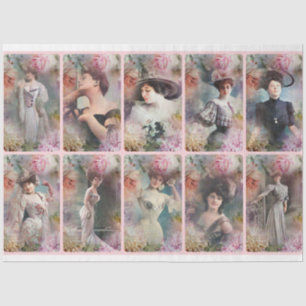 Ein Shabby Chic Pariser Frauenreihen Design 14 Seidenpapier