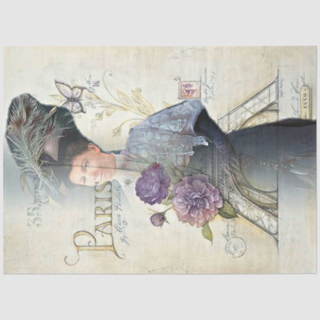 Ein Shabby Chic Pariser Frauenreihen Design 28 Seidenpapier (Vorderseite)