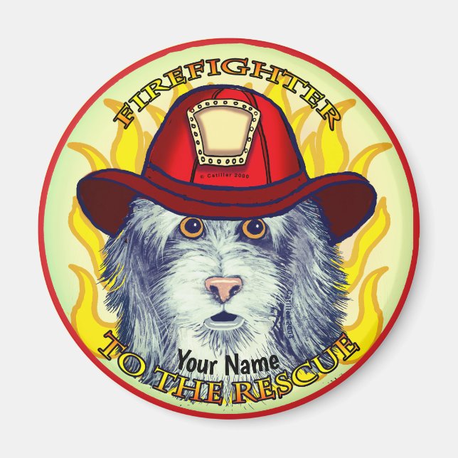 Ein Sheepdog-Feuerwehrmann Magnet (Vorne)