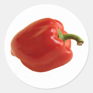 Ein Shiny Bright Red Bell Pepper aus Mexiko Runder Aufkleber