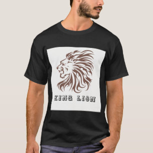 Ein Shirt aus schwarzer Baumwolle mit einem Löwenk