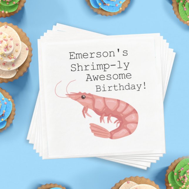 Ein Shrimp-ly-Phantastischer Geburtstag Serviette (A Shrimp-ly Awesome Birthday Napkins)