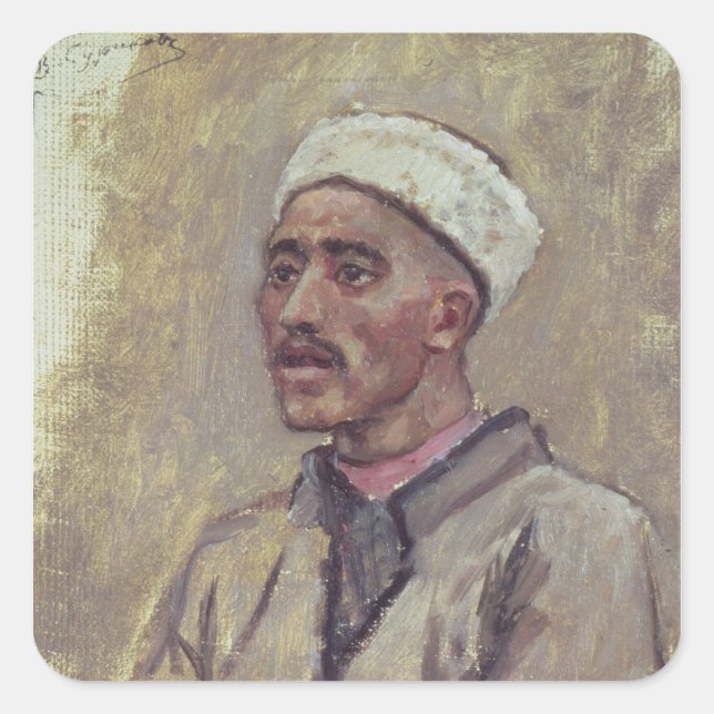 Ein sibirischer Tartar Quadratischer Aufkleber (Vorderseite)