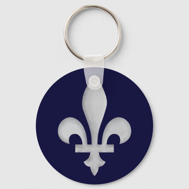 Ein silberer Fleur-de-lys-Schlüsselanhänger Schlüsselanhänger (Vorderseite)