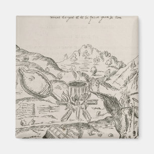 Ein silbernes Mine Magnet