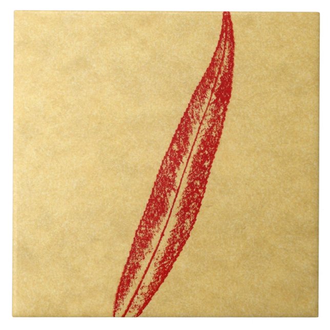 Ein Single, dessen Blätter rot auf Papiertüten bed Fliese (Vorderseite)
