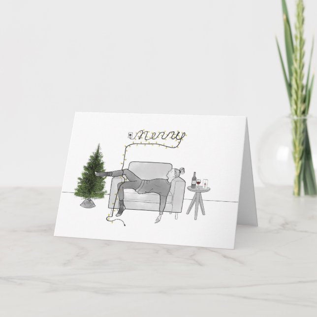 Ein Single Girl Weihnachten Karte (Vorderseite)