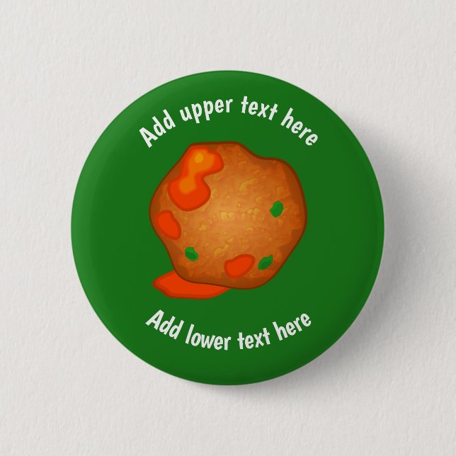 Ein Single Meatball mit Sauce - Slogan hinzufügen  Button (Vorderseite)