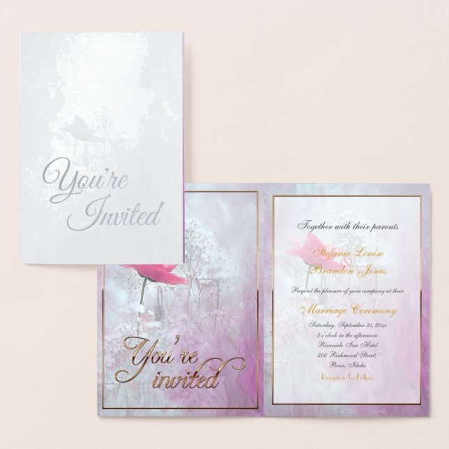 Ein Single Rosa/Goldfolie Folienkarte (Anzeige)