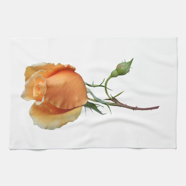 Ein Single Rose Schneiden Geschirrtuch (Horizontal)