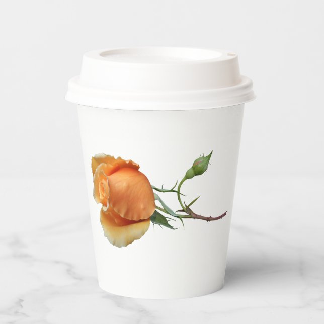 Ein Single Rose Schneiden Pappbecher (Vorderseite)