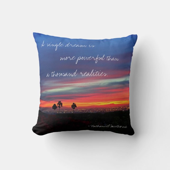 Ein Single-Traum ist Orange Blue Sunset Foto Kissen (Vorderseite)