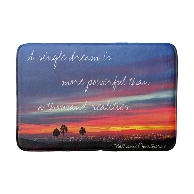 Ein Single Traum Orange Blue Sunset Foto Bold Badematte (Vorderseite)