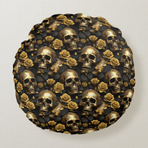 Ein Skull und Rose Serie Design 8 Rundes Kissen