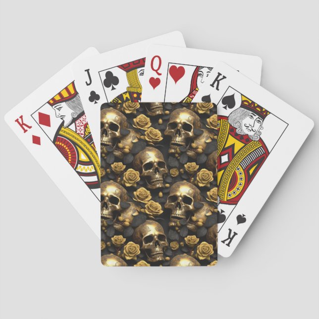 Ein Skull und Rose Serie Design 8 Spielkarten (Rückseite)