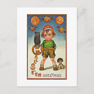 Ein skurriles Vintages Halloween Postkarte