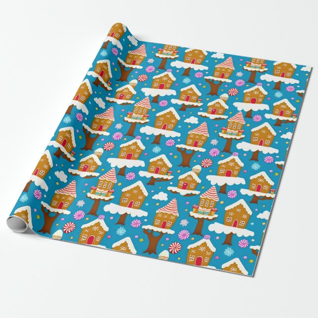 Ein skurriles Weihnachtsgebäckmuster Geschenkpapier (Ungerollt)