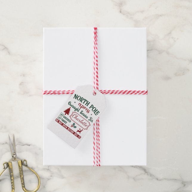 Ein skurriles Weihnachtsgeschenk vom Nordpol Geschenkanhänger (Mit Garn)