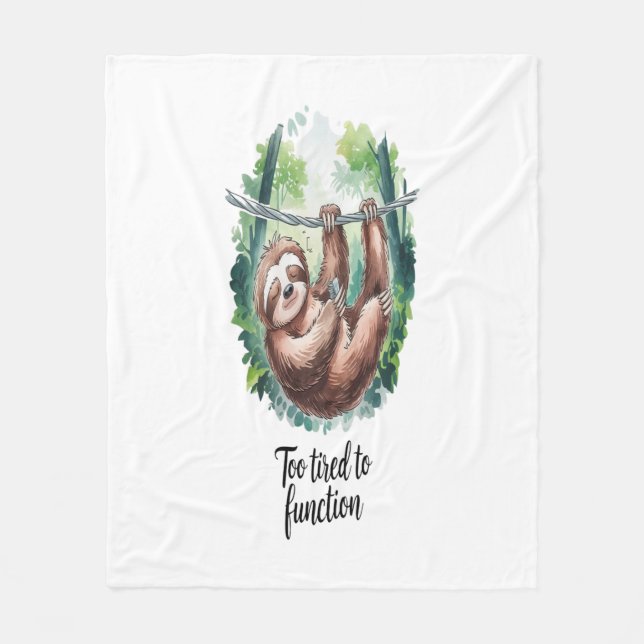 Ein Sloth Wild Animal müde Fleecedecke (Vorderseite)