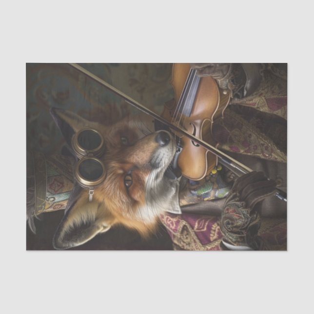 Ein Sly Fox, der Violine spielt Seidenpapier (Vorderseite)