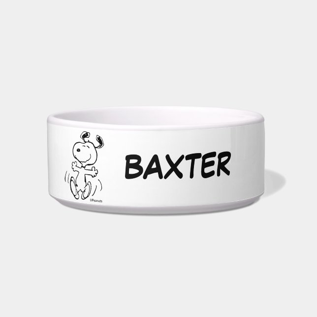 Ein Snoopy Happy Dance | Name des Begleiters hinzu Napf (Vorderseite)