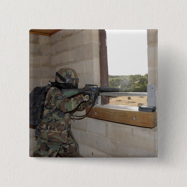 Ein Soldat agiert als Oppositionstruppe Button (Vorderseite)