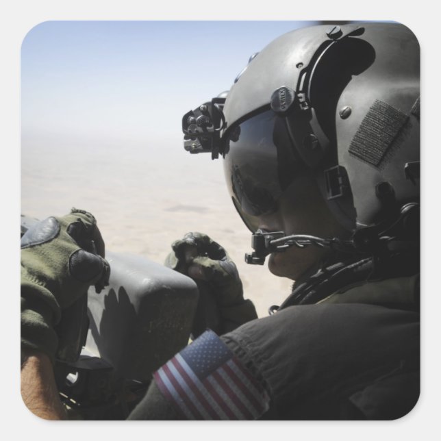 Ein Soldat bietet Sicherheit Quadratischer Aufkleber (Vorderseite)