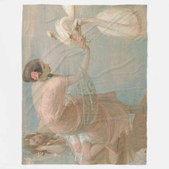 Ein Sommermorgen von Rupert Bunny (1897) Fleecedecke (Vorderseite)