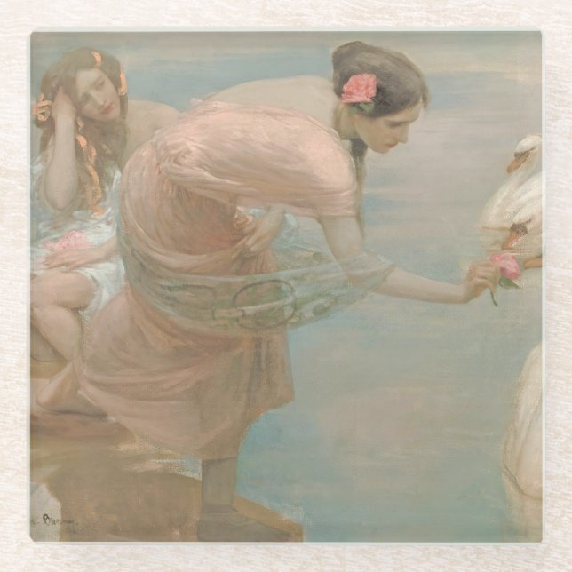 Ein Sommermorgen von Rupert Bunny (1897) Glasuntersetzer (Vorderseite)