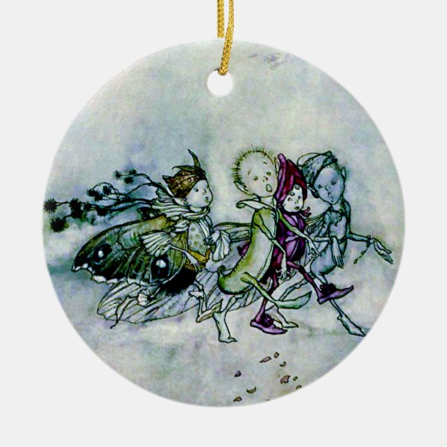 Ein Sommernachtstraum-Feen Keramik Ornament (Vorne)