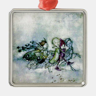 Ein Sommernachtstraum-Feen Silbernes Ornament