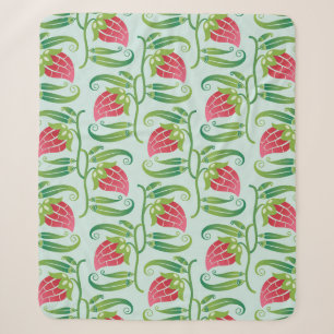 ein sommernahes Muster mit Erdbeeren Sherpadecke