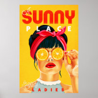 "Ein sonniger Ort für Shady Ladys" Retro Pinup Kun