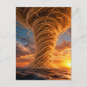 Ein Spaghetti-Tornado über dem Wasser Postkarte