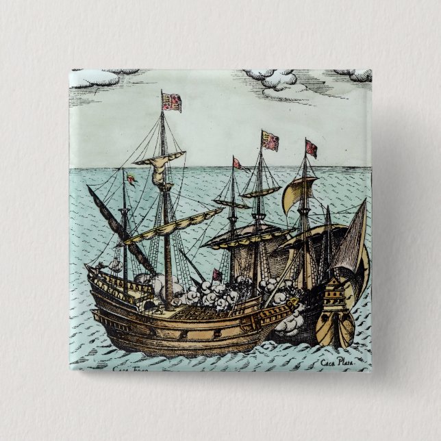 Ein spanisches Schatz-Schiff Button (Vorderseite)