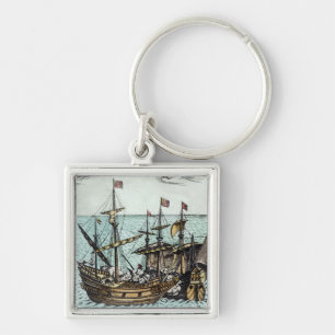 Ein spanisches Schatz-Schiff Schlüsselanhänger