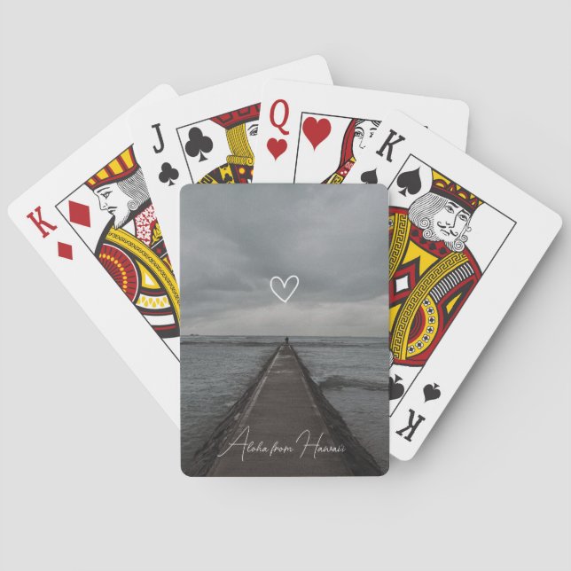 Ein Spaziergang auf dem Pier in Waikiki Spielkarten (Rückseite)