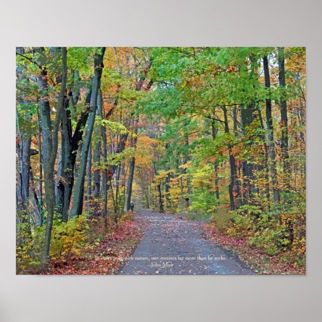 Ein Spaziergang durch das Original-Foto von Herbst Poster (Vorne)