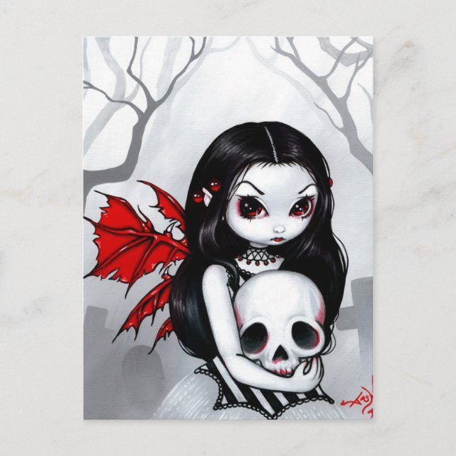 "Ein Spaziergang durch den Friedhof" Postkarte (Vorderseite)