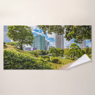 Ein Spaziergang durch die Hama Rikyu Gärten, Tokio Badhandtuch Set