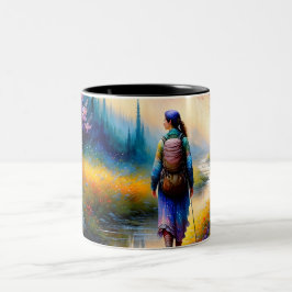 Ein Spaziergang in der Holzkunst Zweifarbige Tasse