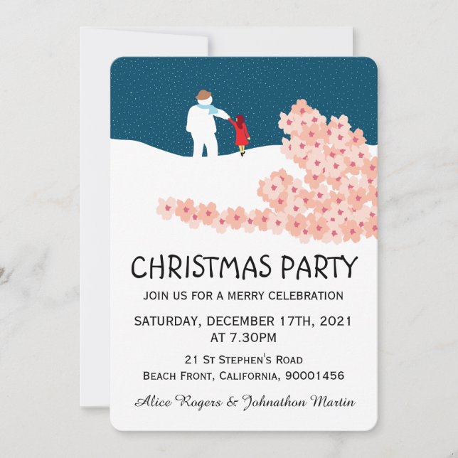 Ein Spaziergang mit Snowman Weihnachten-Party Einl Einladung (Vorderseite)