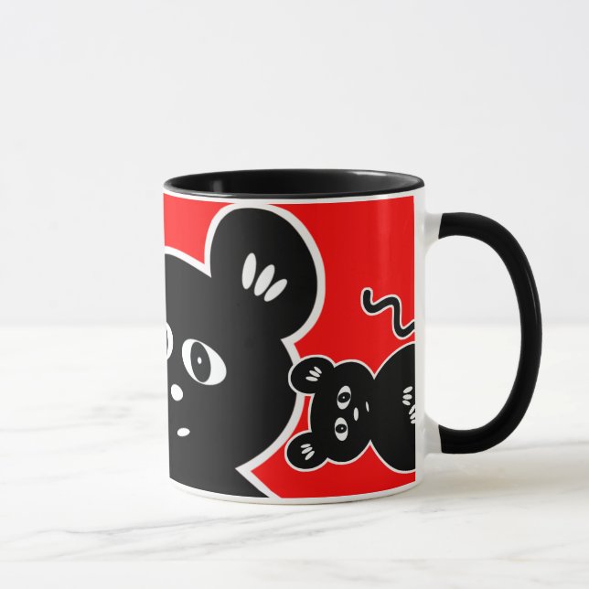 Ein Spiel des Katzen-und MäuseCartoon Tasse (Rechts)