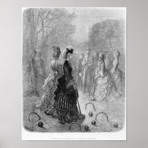 Ein Spiel des Krokets Poster